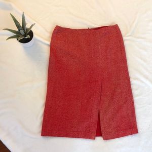 Rebecca Taylor Boucle Red and Cream Pencil Skirt